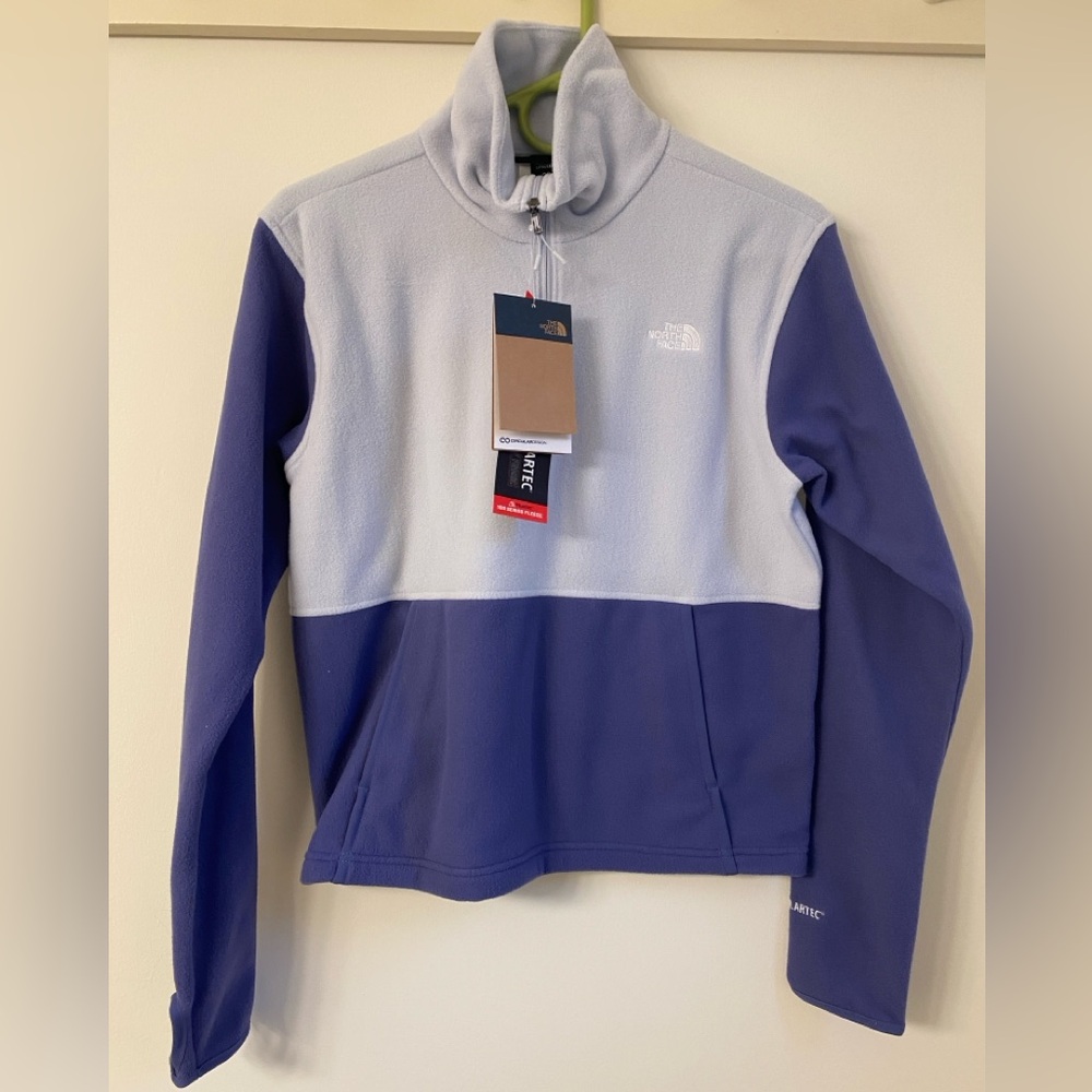 NWT North Face purple quarter zip fleece